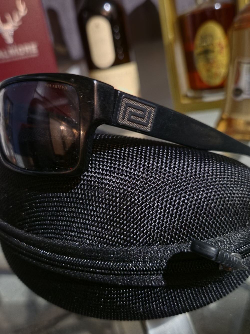 Versace Black Rectangular Eyewear with Logo Detail